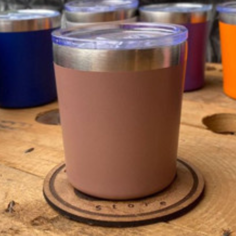 Mini Copo Térmico Inox Café Wisky 260ml PERSONALIZADO! ( frente e verso)