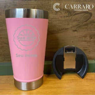 Kit copo termico 473ml PERSONALIZADOS (frente e verso)