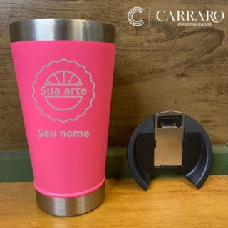 Kit copo termico 473ml PERSONALIZADOS (frente e verso)