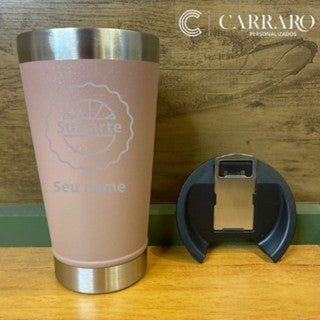 Kit copo termico 473ml PERSONALIZADOS (frente e verso)