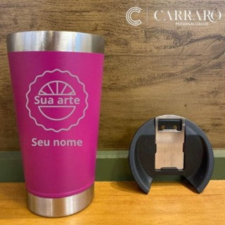 Kit copo termico 473ml PERSONALIZADOS (frente e verso)