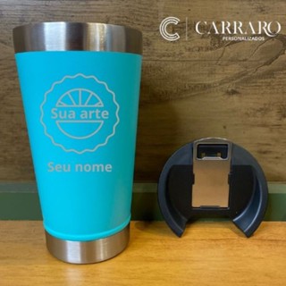 Kit copo termico 473ml PERSONALIZADOS (frente e verso)