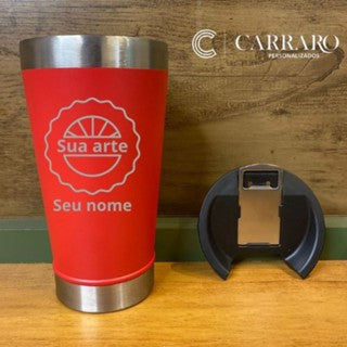 Kit copo termico 473ml PERSONALIZADOS (frente e verso)