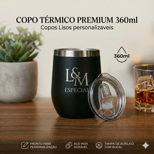Copo Térmico Cuia 360ml Personalizado a Laser | FRENTE E VERSO