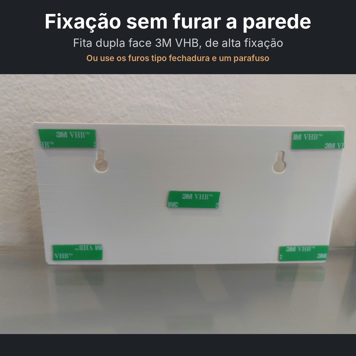 Suporte de Parede para Celular e 2 Controles TV Ar Condicionado Organizador 3D