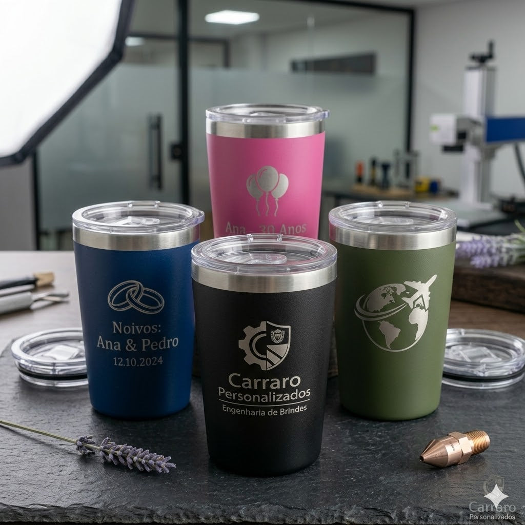 Kit Copos Térmicos 360 ml LISOS — Compactos, elegantes e perfeitos para o dia a dia