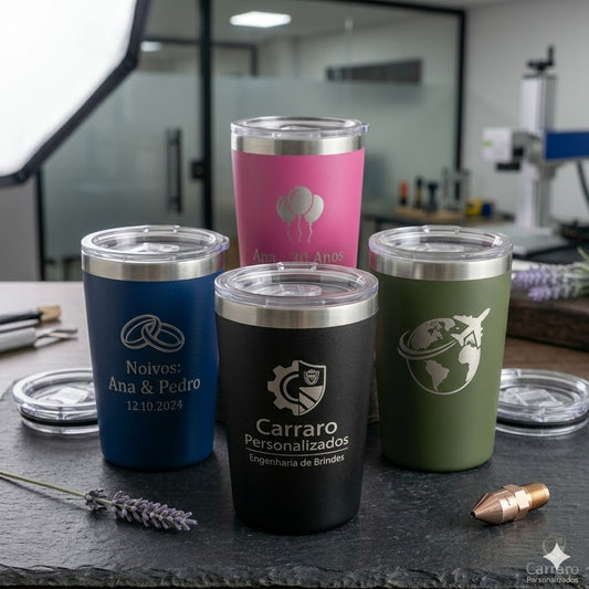 Kit Copos Térmicos 360 ml LISOS — Compactos, elegantes e perfeitos para o dia a dia