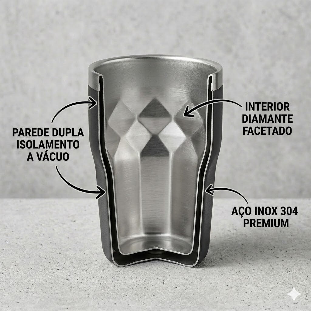 Copo Térmico Diamante 384ml Personalizado Nome Logo Laser