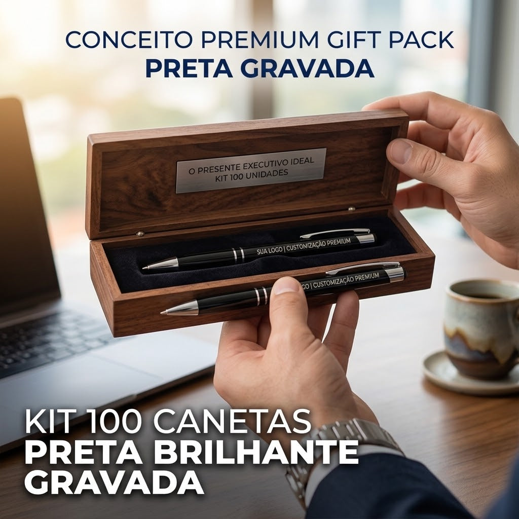 100 Canetas Metálicas Gravadas A Laser Brindes Personalizados