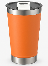 Kit Copos Térmicos 473ml Inox Lisos com Tampa – Bebidas Geladas e Quentes