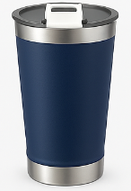 Kit Copos Térmicos 473ml Inox Lisos com Tampa – Bebidas Geladas e Quentes