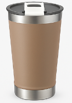 Kit Copos Térmicos 473ml Inox Lisos com Tampa – Bebidas Geladas e Quentes