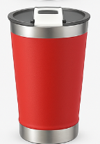 Kit Copos Térmicos 473ml Inox Lisos com Tampa – Bebidas Geladas e Quentes