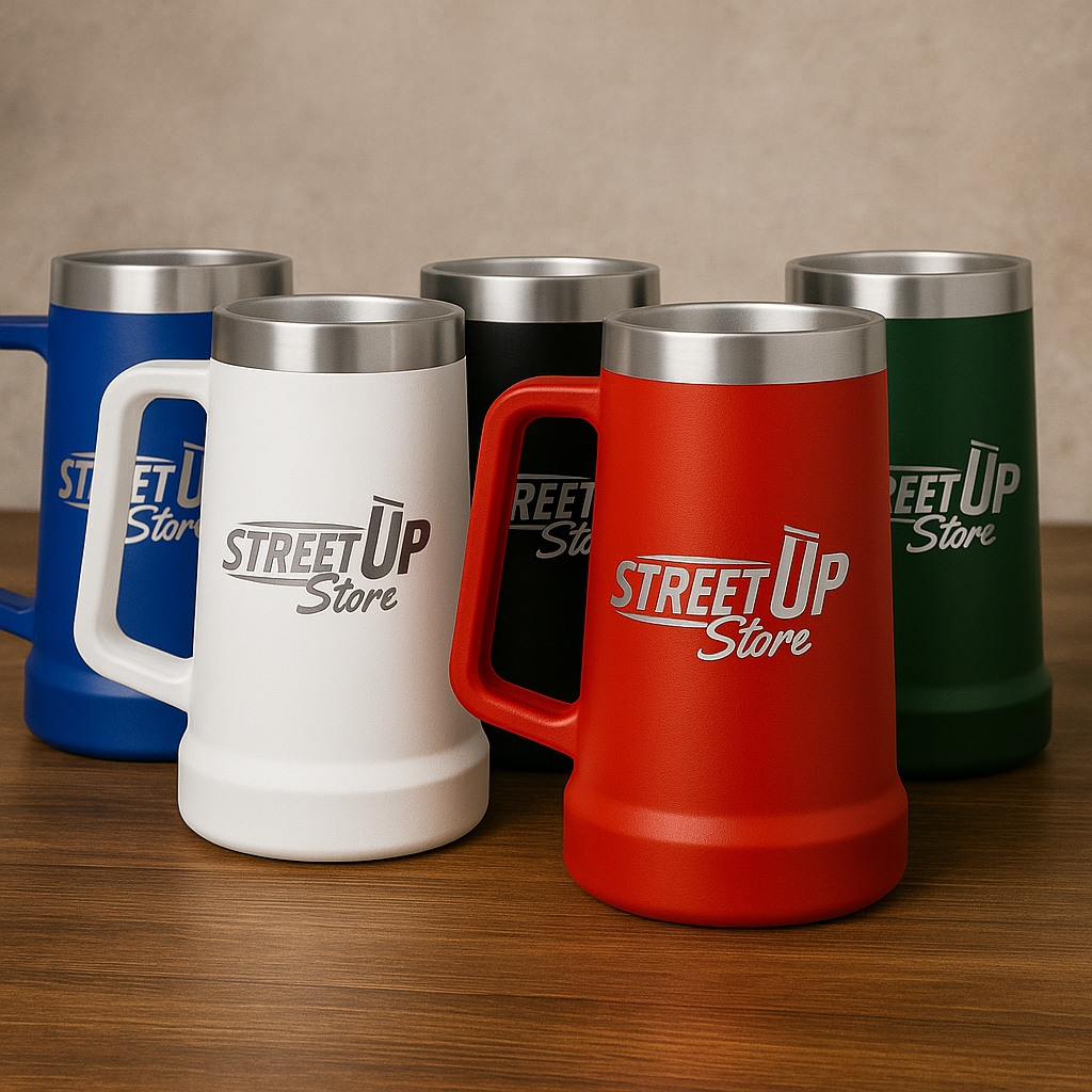 Copo Térmico Jarra 1200 ml Inox com Alça e Gravação Cromada STREET UP Store