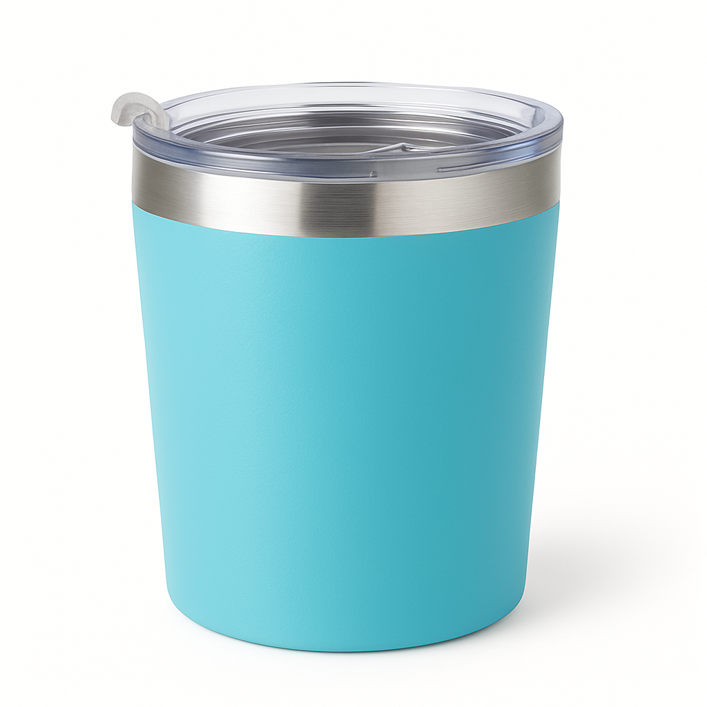 Kit Copos Térmicos 260ml Inox Lisos com Tampa – Café, Chá, Drinks, Chimarrão e Tereré