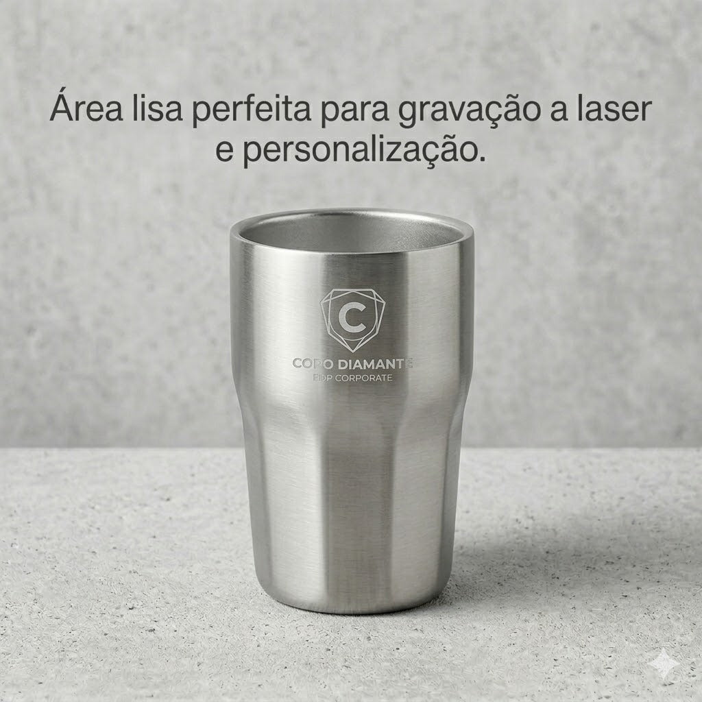 Copo Térmico Diamante 384ml Personalizado Nome Logo Laser
