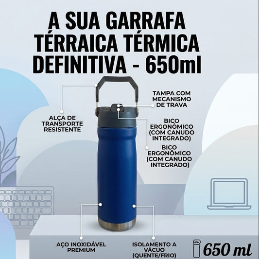 Garrafa Térmica 650ml Personalizada Gravação Laser Academia