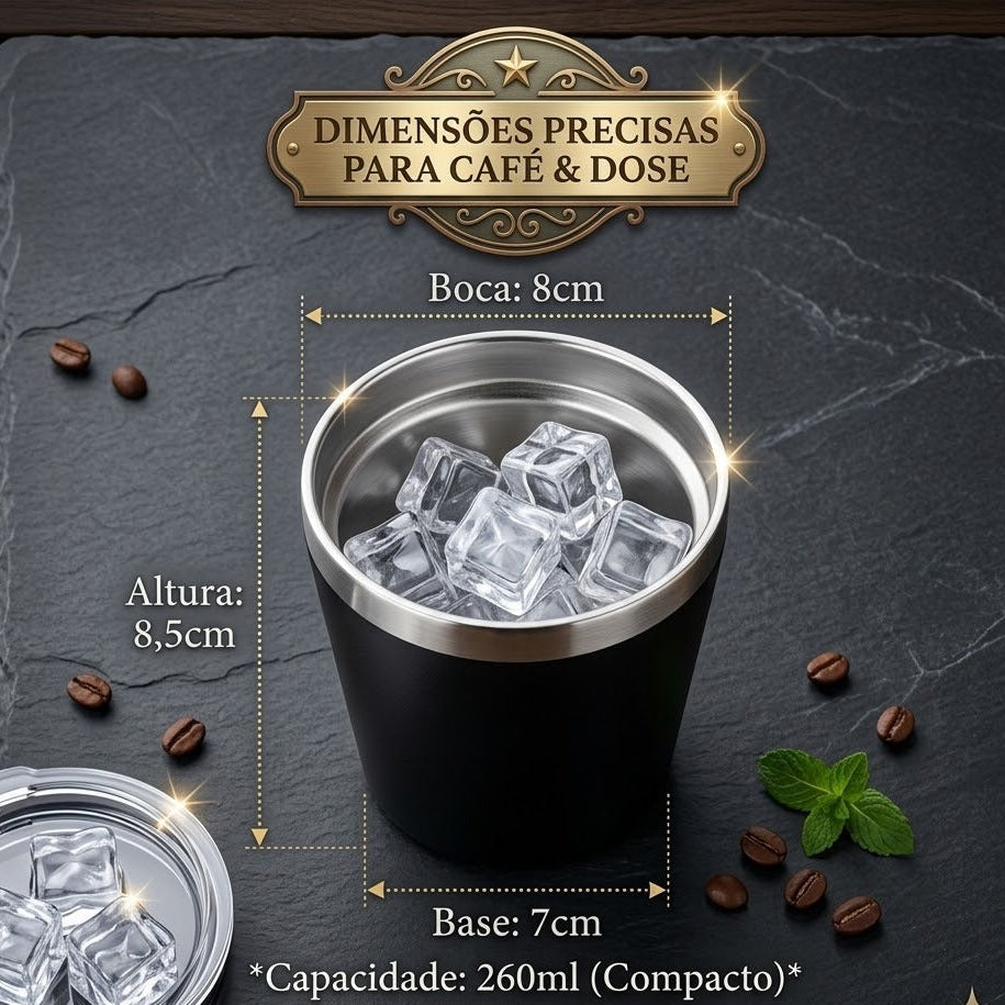Copo Térmico 260ml Inox com Tampa – Bebidas Geladas e Quentes