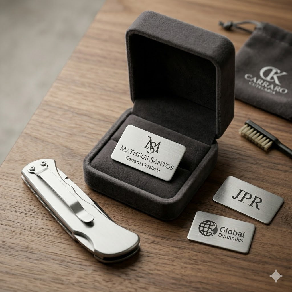 Canivete de Bolso Inox Personalizado Gravação Laser - Presente Luxo