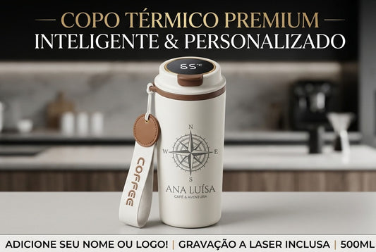 Copo Térmico Inteligente Premium 500ml - Personalizado a Laser