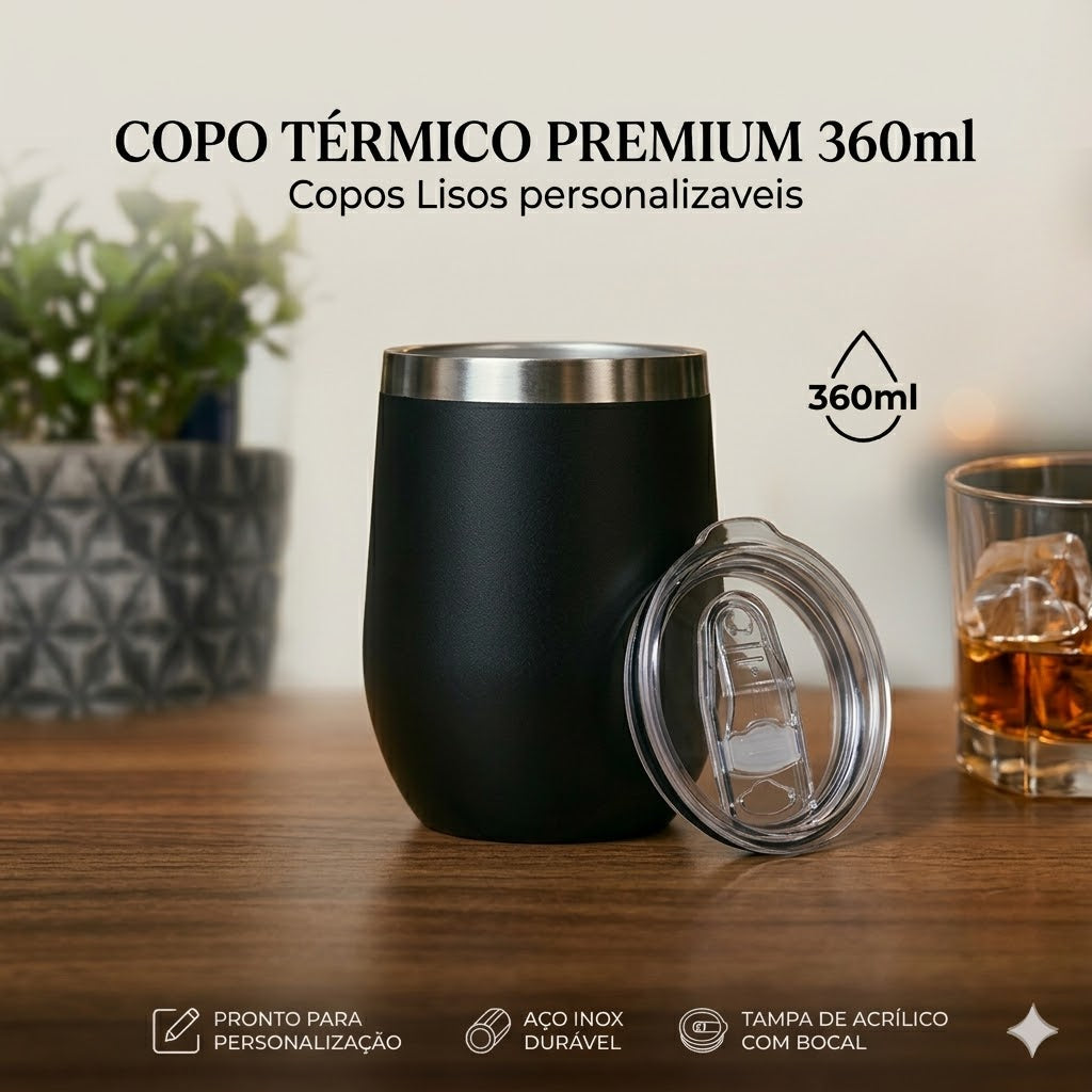 Copo Térmico Inox 360ml Estilo Cuia LISA – Street Up Store