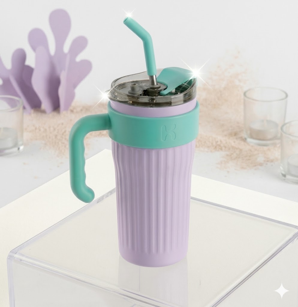 Copo Térmico 800ml Com Alça e Canudo Personalizado a laser com  Nome