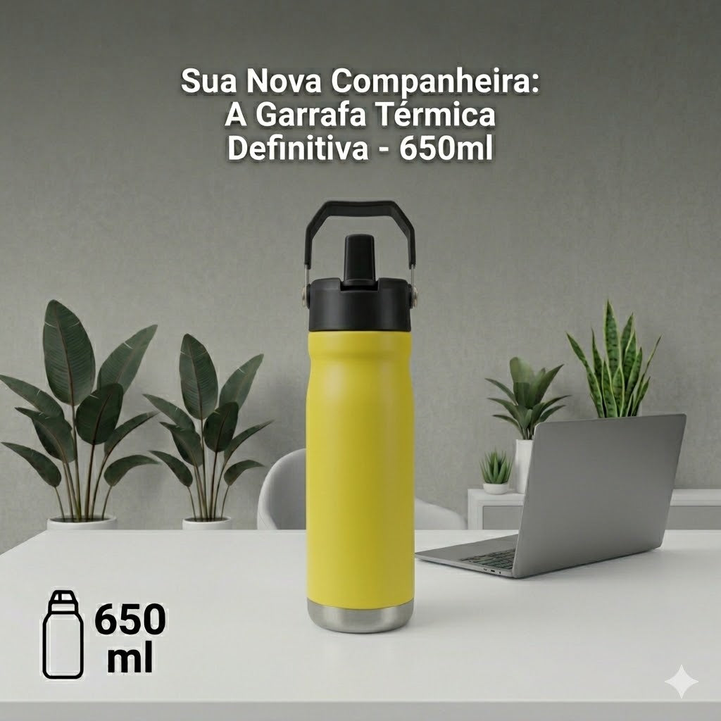 Garrafa Térmica 650ml Personalizada Gravação Laser Academia