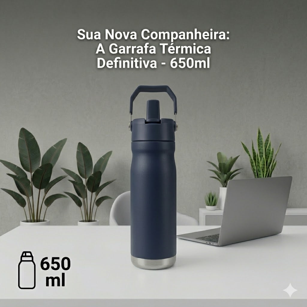 Garrafa Térmica 650ml Personalizada Gravação Laser Academia