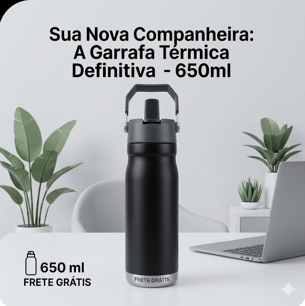 Garrafa Térmica 650ml Personalizada Gravação Laser Academia