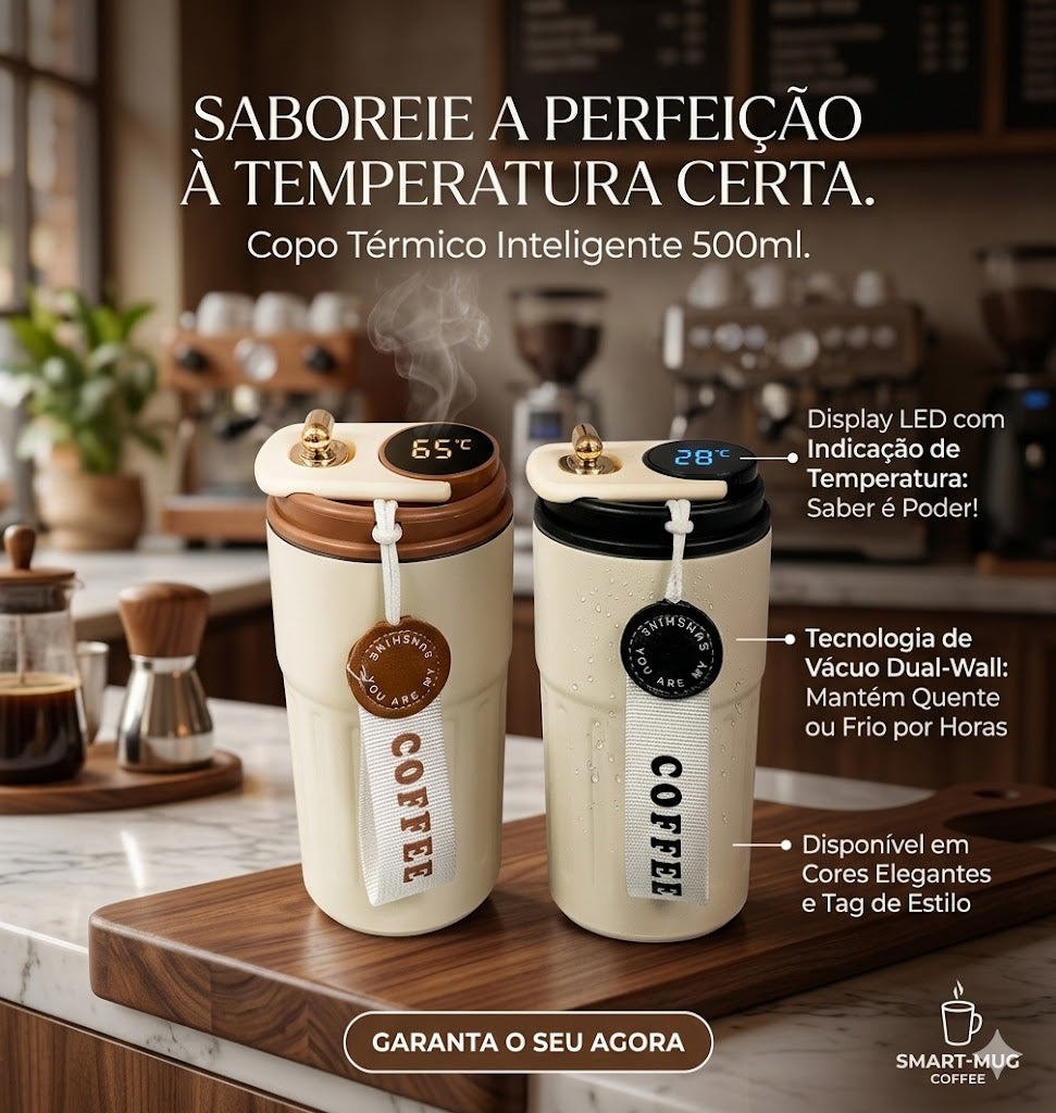 Copo Térmico Inteligente Premium 500ml - Personalizado a Laser