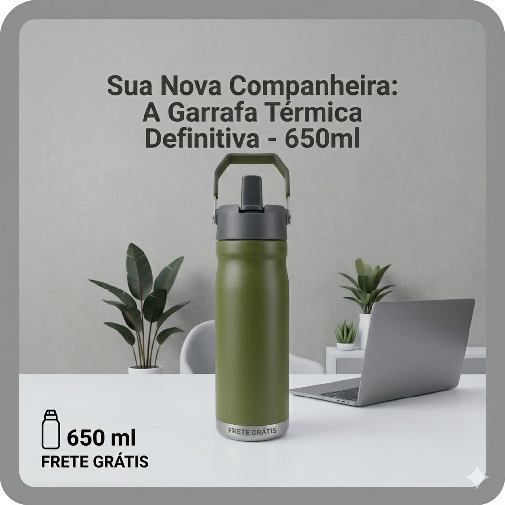 Garrafa Térmica 650ml Personalizada Gravação Laser Academia