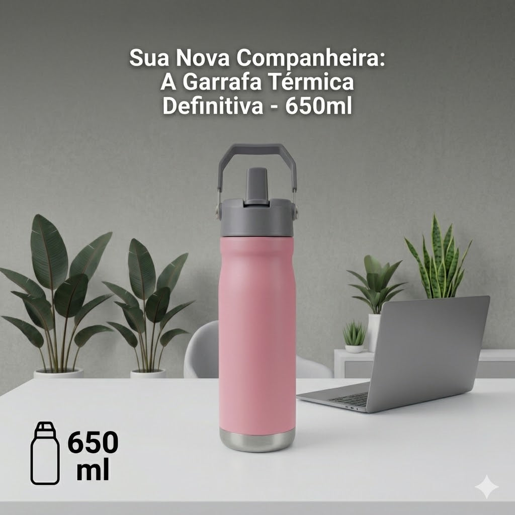 Garrafa Térmica 650ml Personalizada Gravação Laser Academia