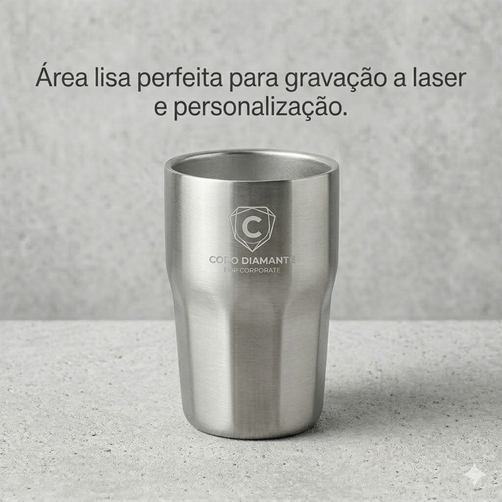 Copo Térmico Diamante 384ml Personalizado Nome Logo Laser